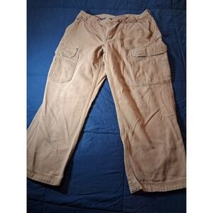 Duluth Trading Cargo Pants Brown Heavy Canvas Size 38x30 Carpenter Fire Hose